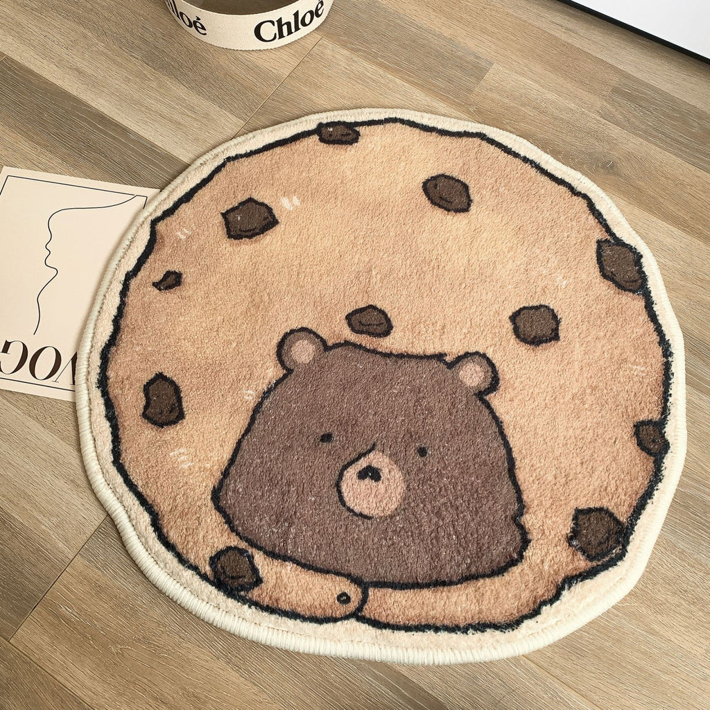 Cartoon Cookie Bear Imitation Cashmere Non-Slip Rug for Bedroom 50x80cm