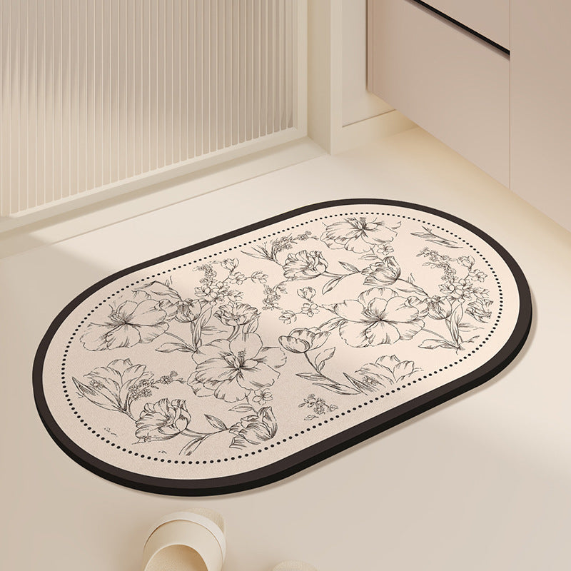 Diatomaceous earth non-slip absorbent soft mat for bathroom and kitchen floors40×60cm