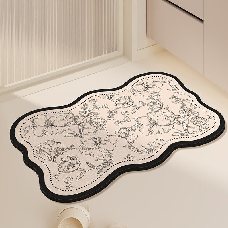 Diatomaceous earth non-slip absorbent soft mat for bathroom and kitchen floors40×60cm