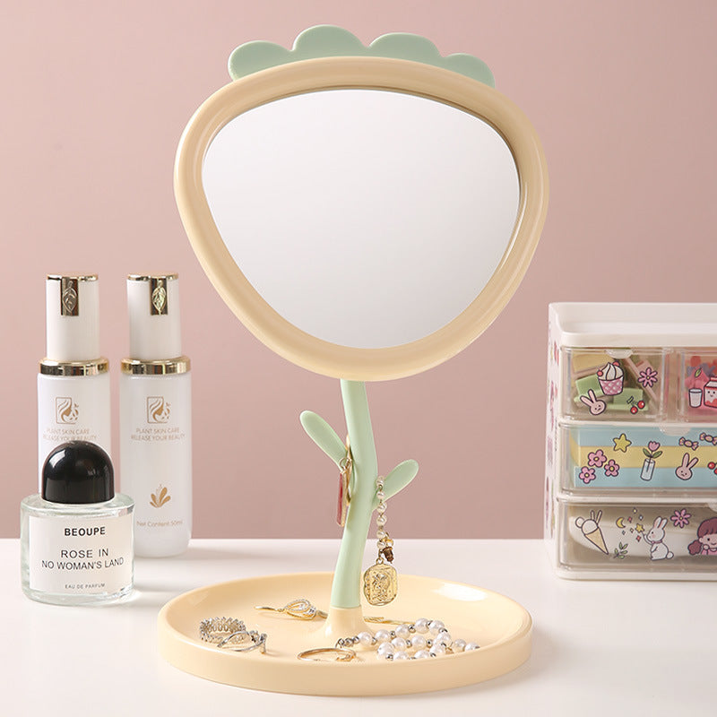 Plastic flower mirror, tulip makeup mirror, desktop mirror for girls
