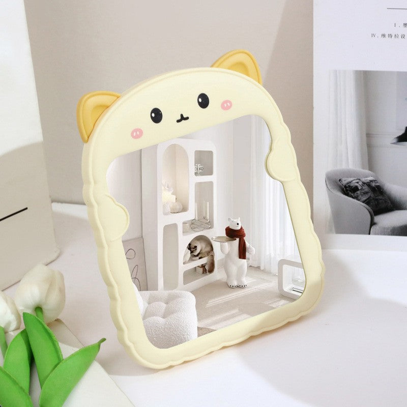 Plastic foldable color-printed cat ear makeup mirror
