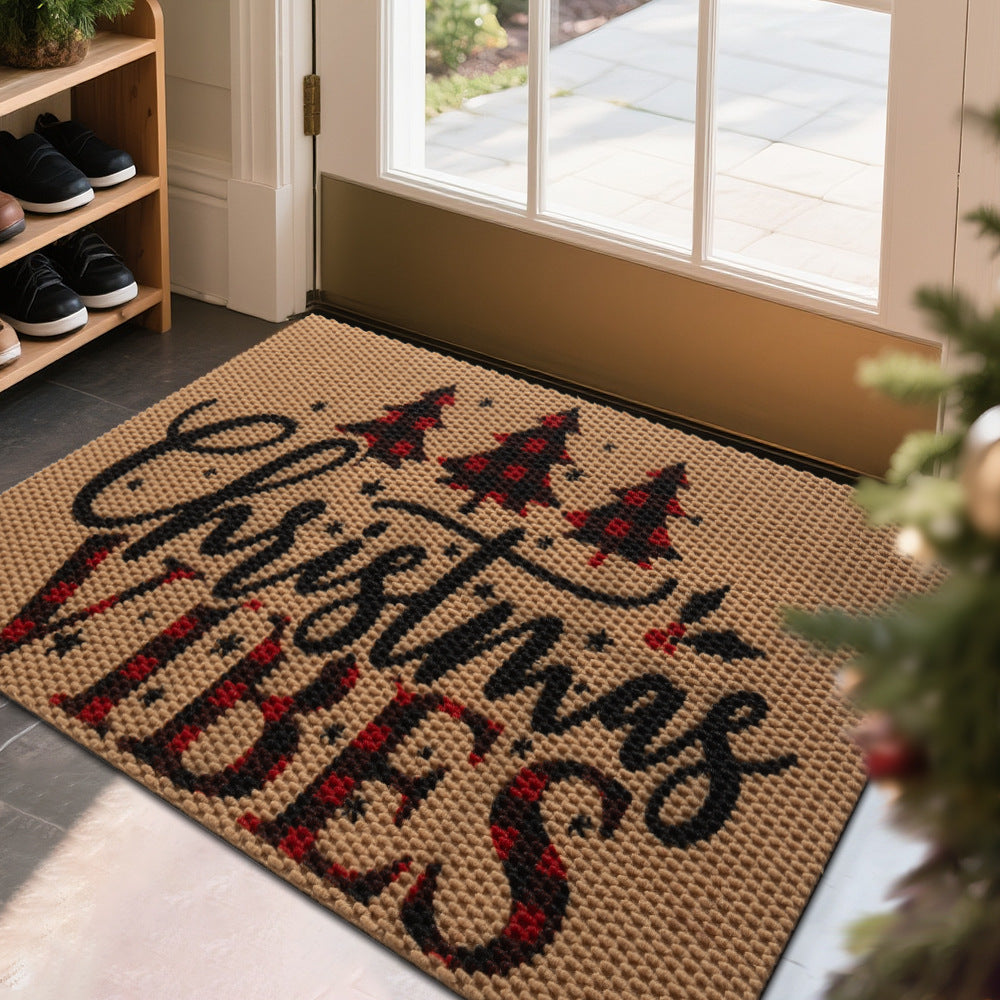 Pineapple-patterned non-slip floor mat, Christmas decoration, 45*75cm