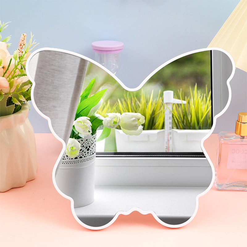 Butterfly mirror, desktop makeup mirror, tabletop makeup touch-up mirror, irregularly shaped dressing mirror, portable