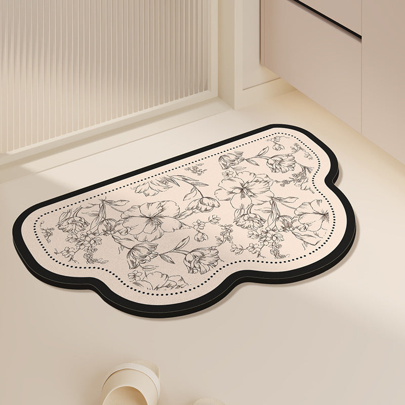 Diatomaceous earth non-slip absorbent soft mat for bathroom and kitchen floors40×60cm