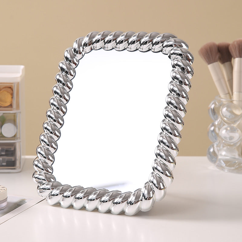 Portable vanity mirror for home use (can be hung or stood up)
