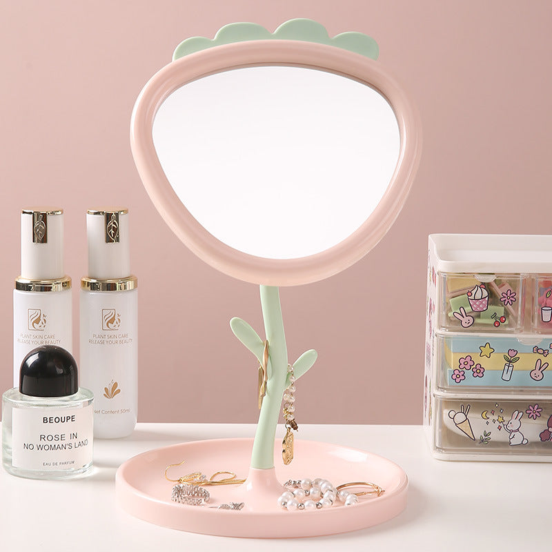 Plastic flower mirror, tulip makeup mirror, desktop mirror for girls