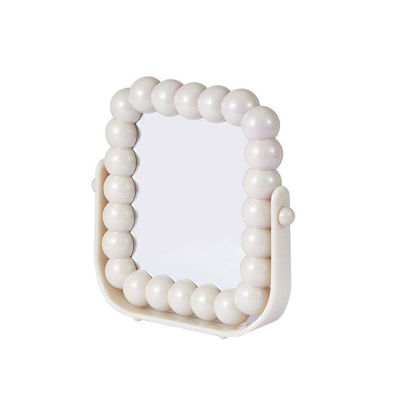 Plain Beaded Double-Sided Table Mirror