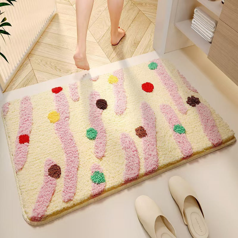 Faux cashmere rug, fresh and simple, stain-resistant and easy to clean, absorbent bathroom mat, 50*80cm