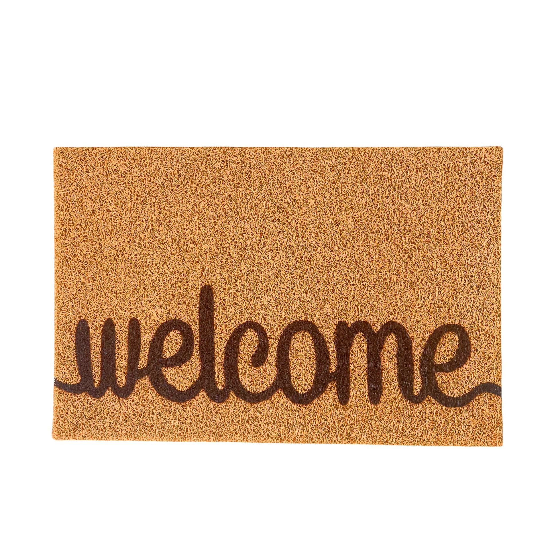 PVC coconut brown carpet with loop print, doormat, entryway mat, 45*75cm