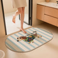 Bathroom/Toilet Floor Mat, Linen, Diatomaceous Earth, Absorbent, Stain-resistant, Easy to Clean, Non-slip, 50*80cm