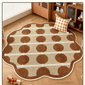 Maillard brown polka dot bedroom/study no-wash sofa mat, 100cm in diameter