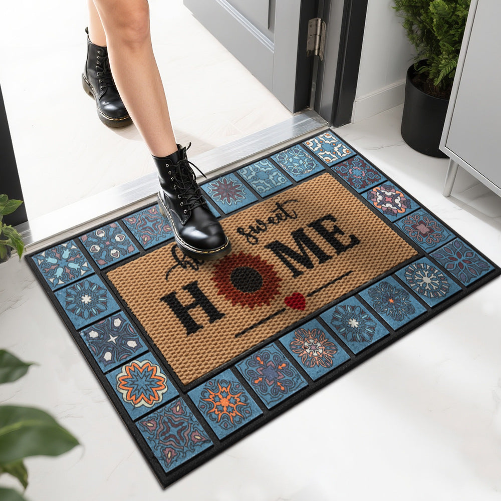 European style rubber doormat for home use, stain-resistant and easy to clean, 45cm*75cm
