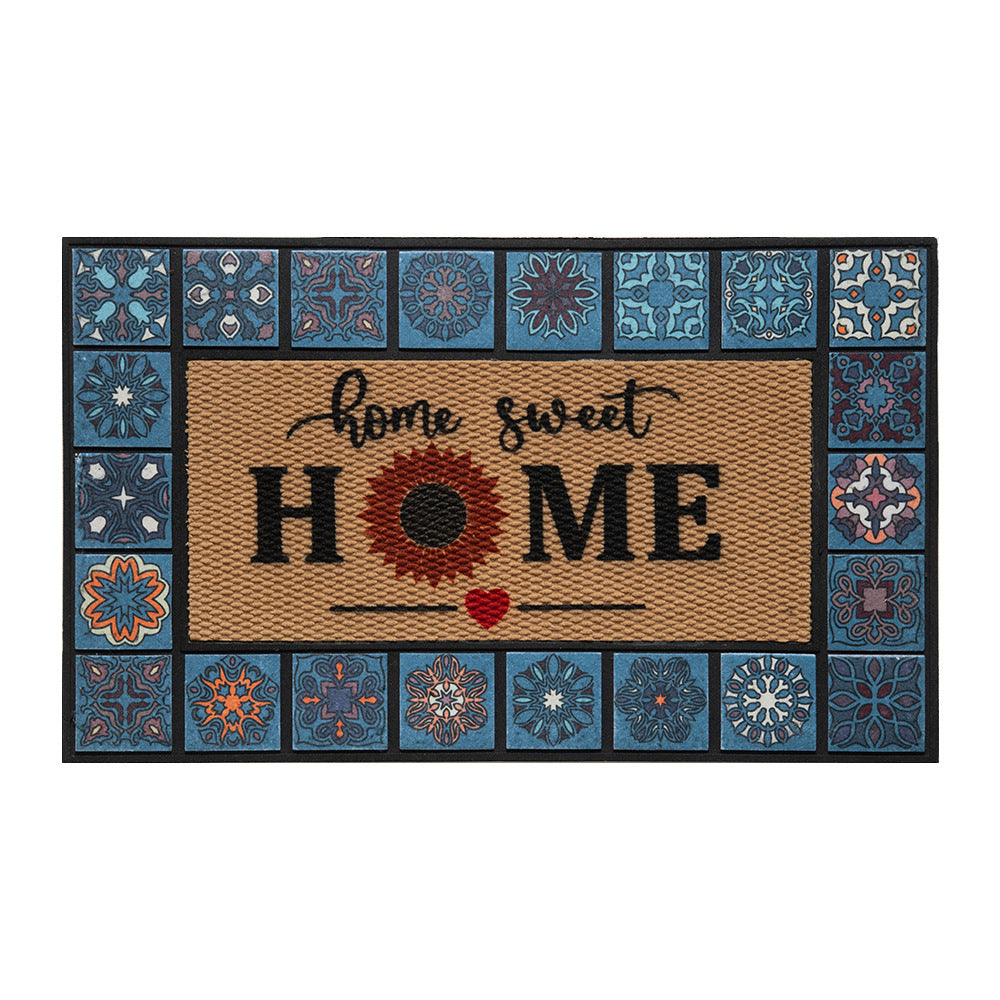 European style rubber doormat for home use, stain-resistant and easy to clean, 45cm*75cm