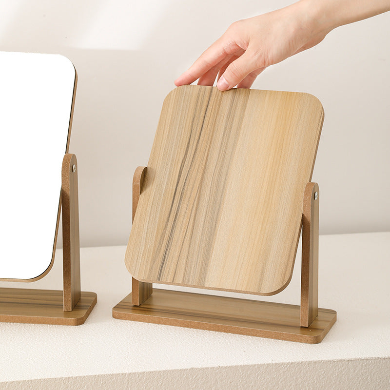 Minimalist wooden dressing table rotating mirror