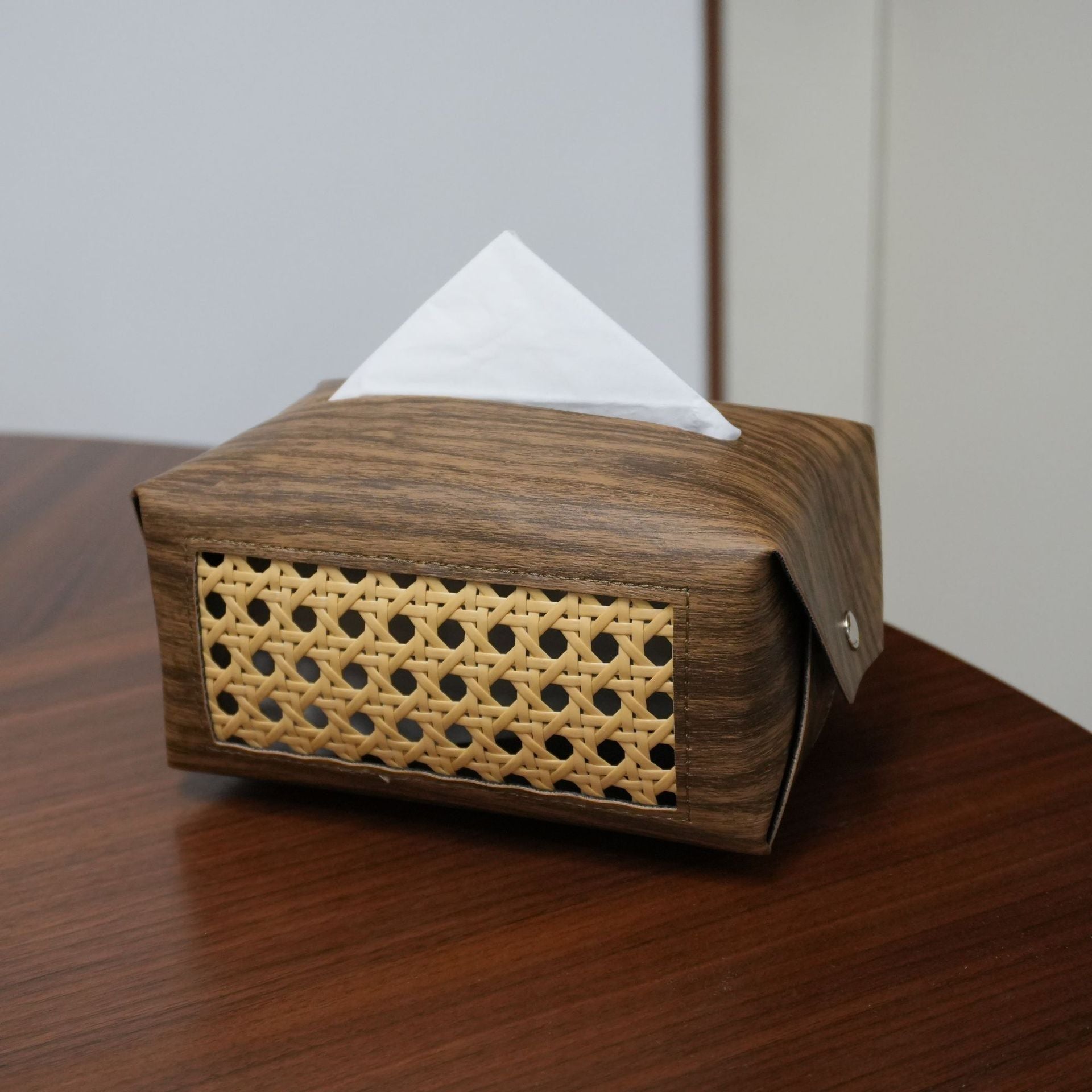 Modern Woven Pattern Tissue Box Holder