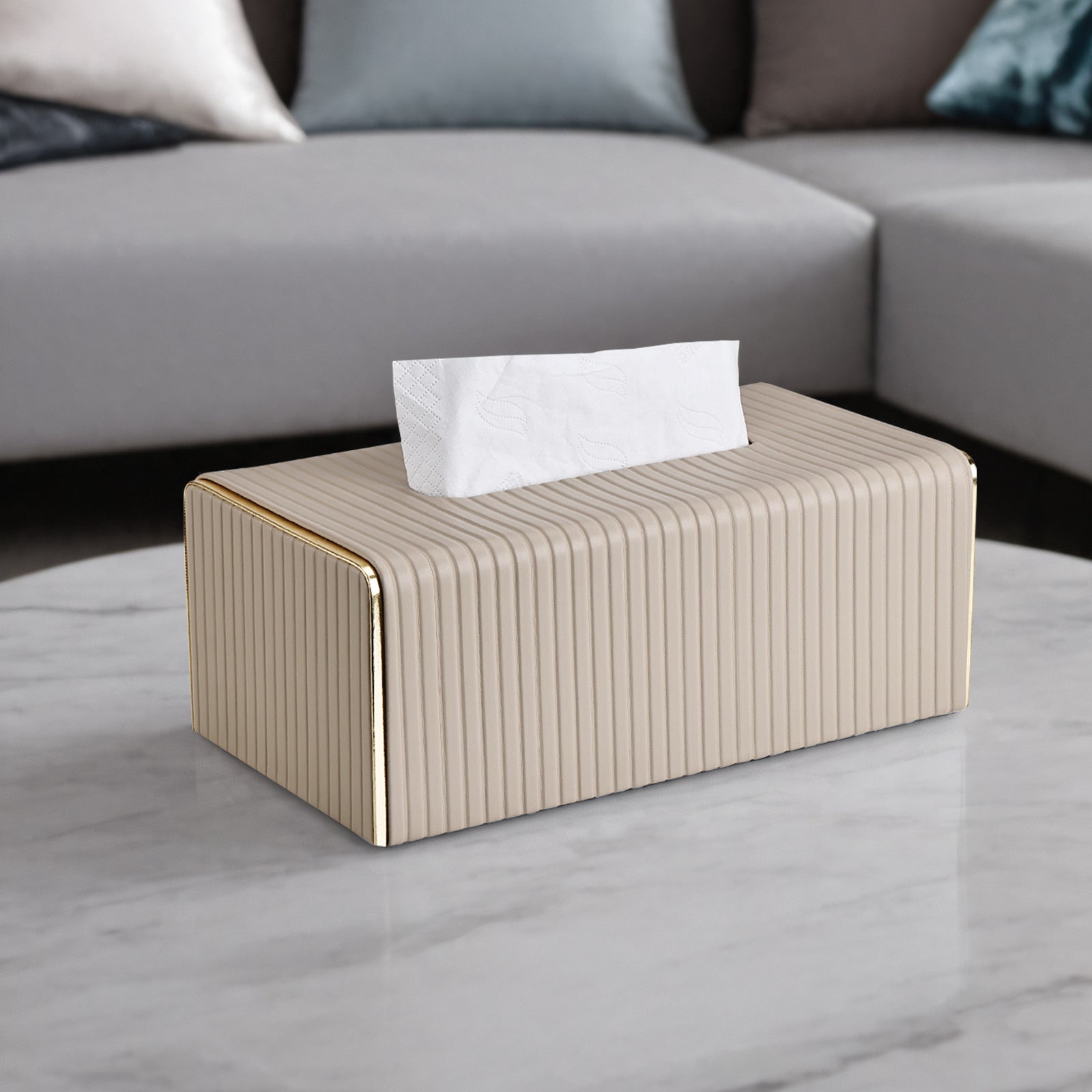 Large Luxury Leather Tissue Holder Box