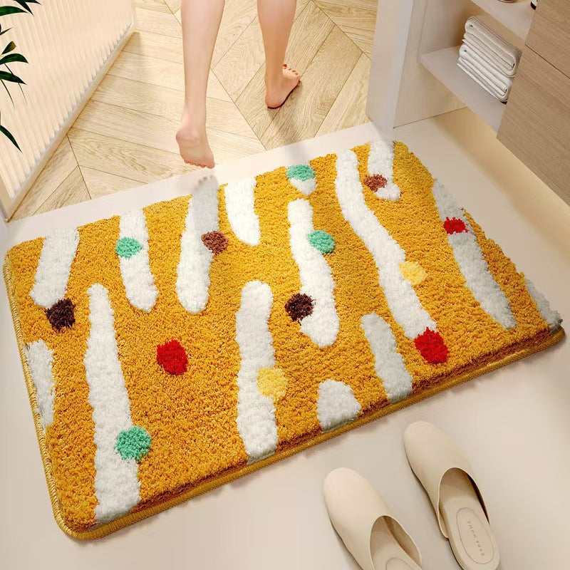 Faux cashmere rug, fresh and simple, stain-resistant and easy to clean, absorbent bathroom mat, 50*80cm