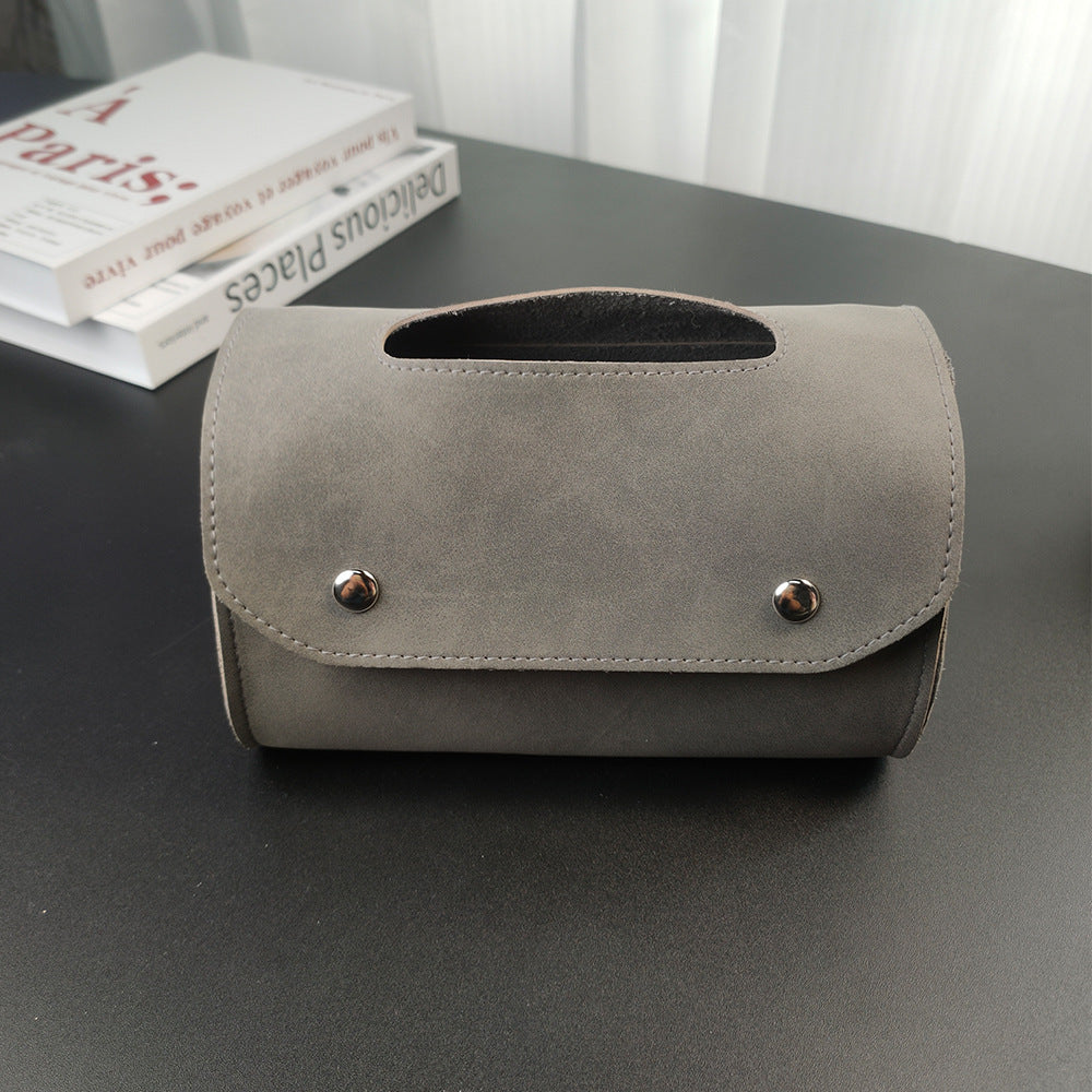 Retro PU Leather Desktop Tissue Bag