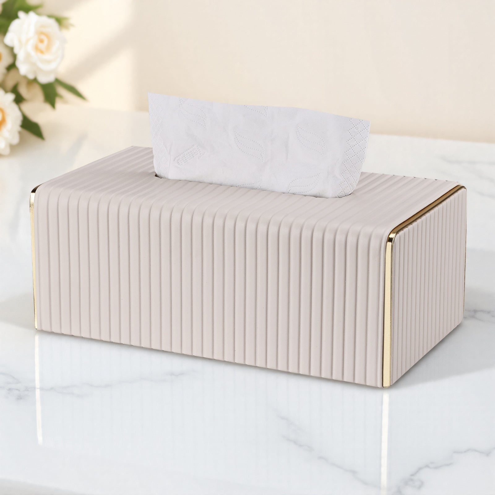Large Luxury Leather Tissue Holder Box