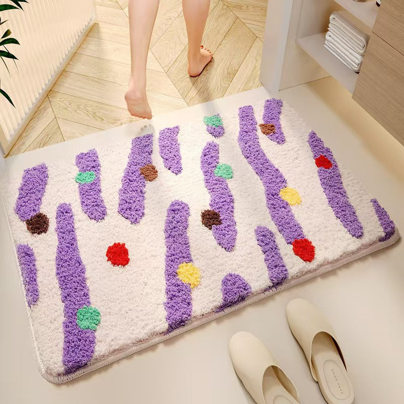 Faux cashmere rug, fresh and simple, stain-resistant and easy to clean, absorbent bathroom mat, 50*80cm