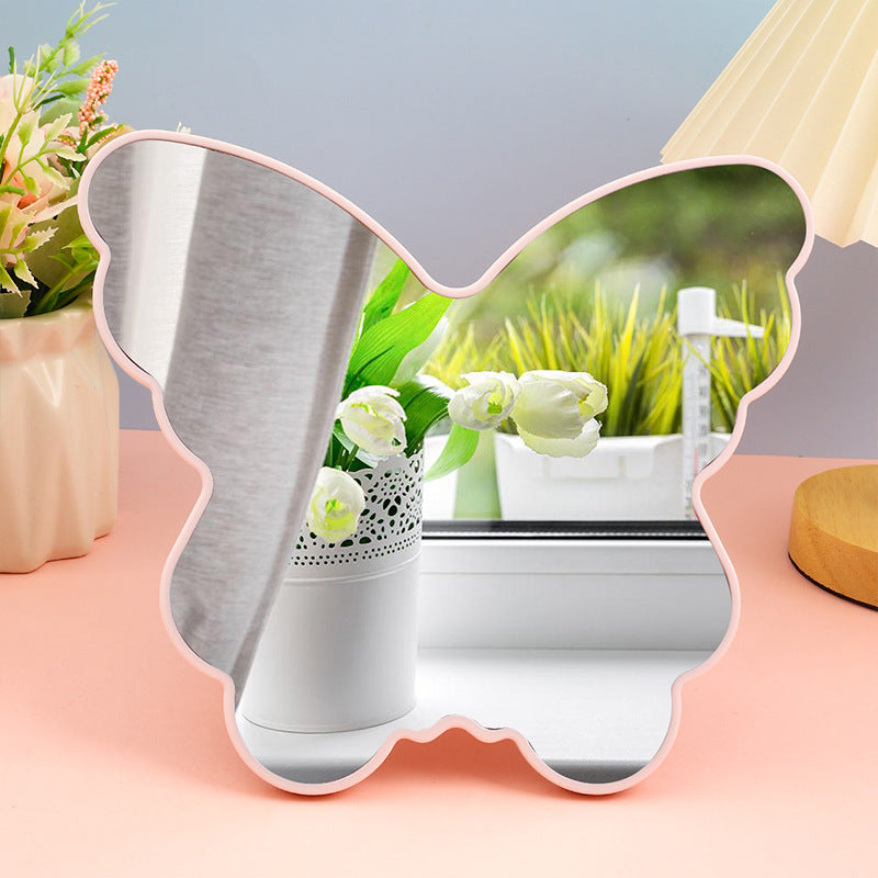 Butterfly mirror, desktop makeup mirror, tabletop makeup touch-up mirror, irregularly shaped dressing mirror, portable