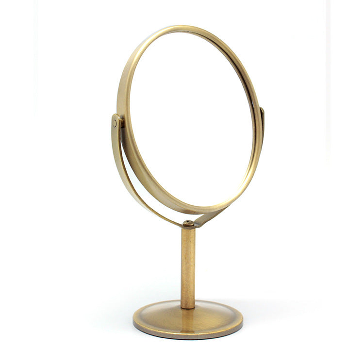 Tabletop double-sided makeup mirror, European style double-sided rotating mirror, oval shape